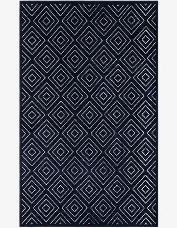 Navy Blue Easy-Clean Sabrina Soto Indoor / Outdoor Rug