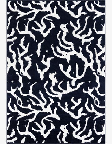 Navy Blue Easy-Clean Sabrina Soto Indoor / Outdoor Rug