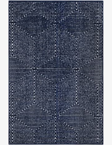 Navy Blue Easy-Clean Sabrina Soto Indoor / Outdoor Rug