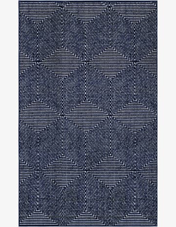 Navy Blue Easy-Clean Sabrina Soto Indoor / Outdoor Rug