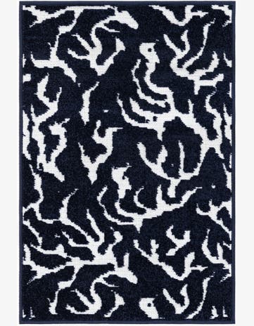 Navy Blue Easy-Clean Sabrina Soto Indoor / Outdoor Rug