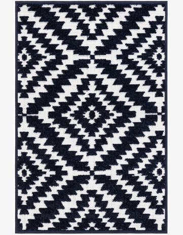 Navy Blue Easy-Clean Sabrina Soto Indoor / Outdoor Rug