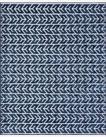 Navy Blue Easy-Clean Sabrina Soto Aston Indoor / Outdoor Rug