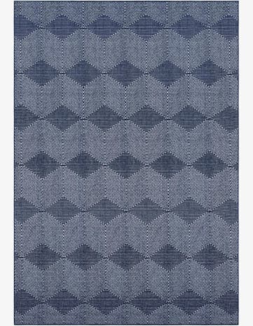 Navy Blue Easy-Clean Sabrina Soto Indoor / Outdoor Rug