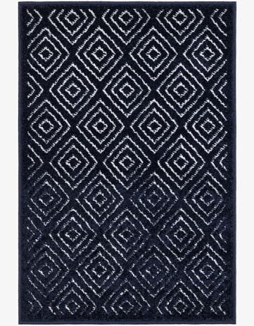 Navy Blue Easy-Clean Sabrina Soto Indoor / Outdoor Rug