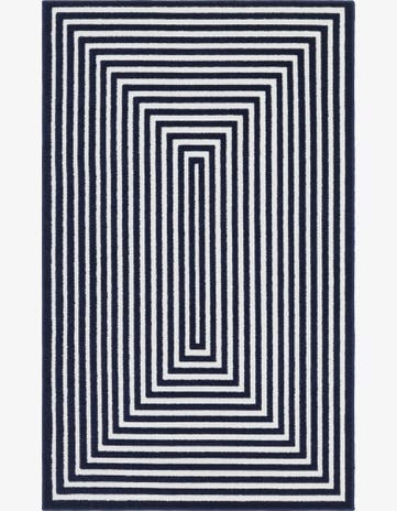 Navy Blue Easy-Clean Sabrina Soto Prescott Indoor / Outdoor Rug
