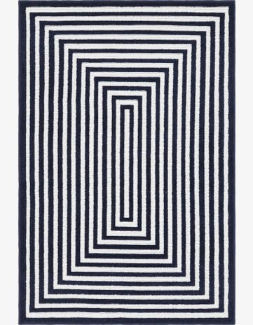 Navy Blue Easy-Clean Sabrina Soto Prescott Indoor / Outdoor Rug