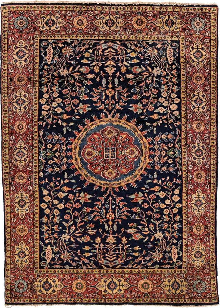 4' x 6' Hand Knotted Sarough Wool Rug