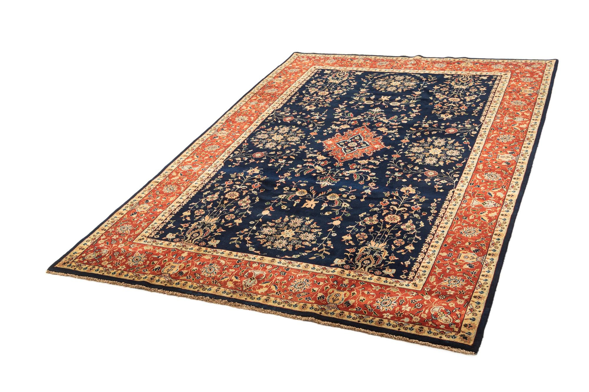 6' 6 x 9' 8 Hand Knotted Sarough Oriental Wool Rug