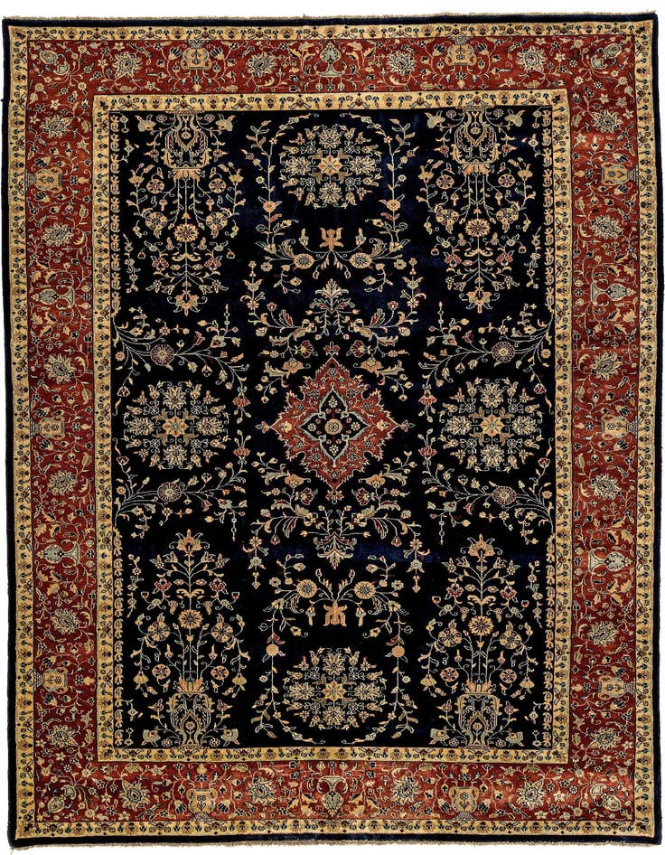 Detail image of 6' 6 x 9' 8 Hand Knotted Sarough Oriental Wool Rug