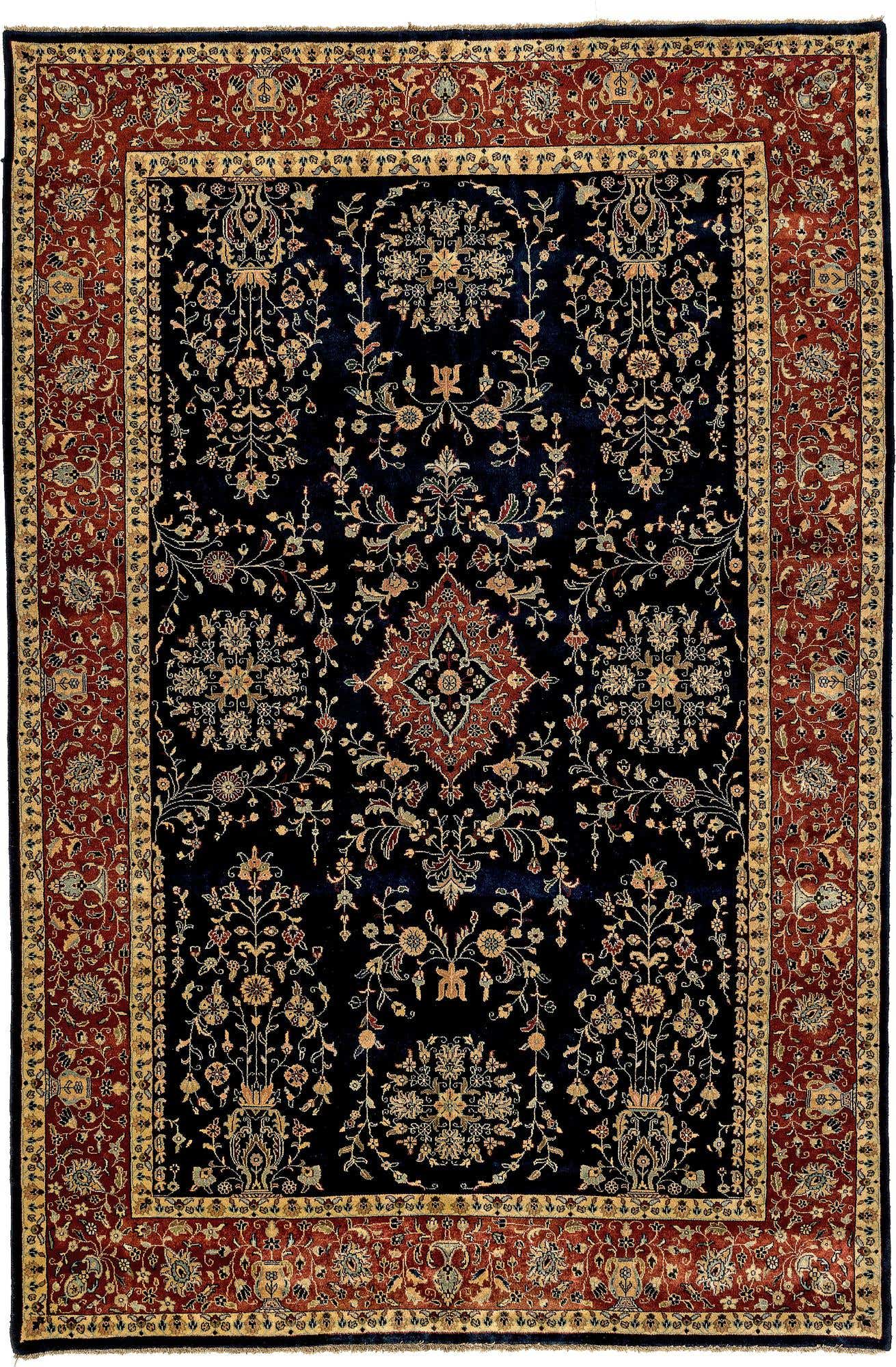 6' 6 x 9' 8 Hand Knotted Sarough Oriental Wool Rug