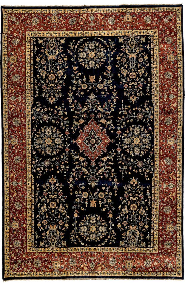 Detail image of 6' 6 x 9' 8 Hand Knotted Sarough Oriental Wool Rug