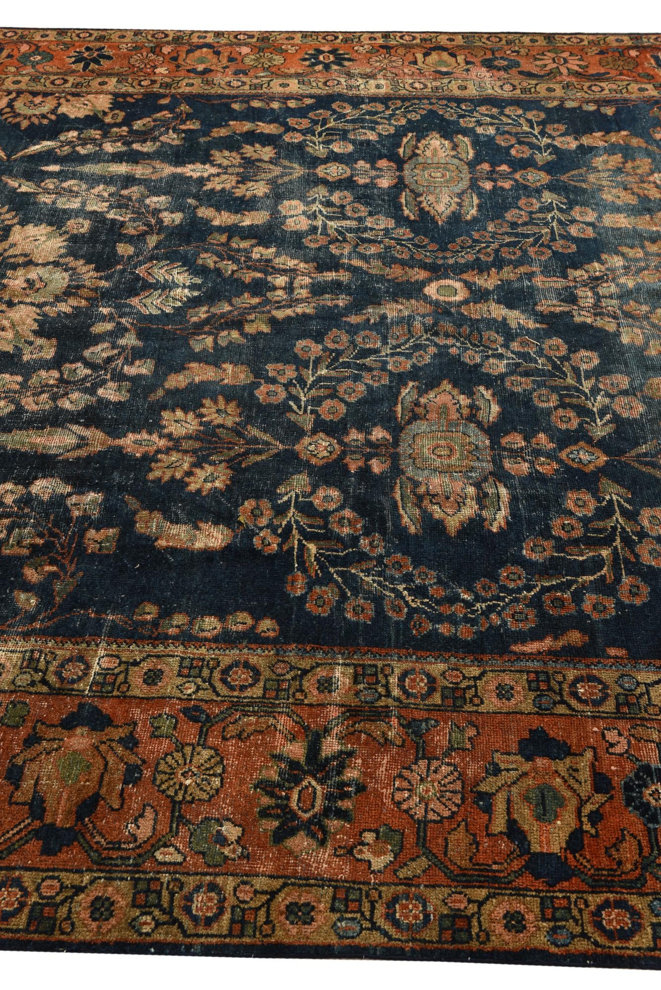 8' 7 x 12' 6 Hand Knotted Sarough Persian Wool Rug