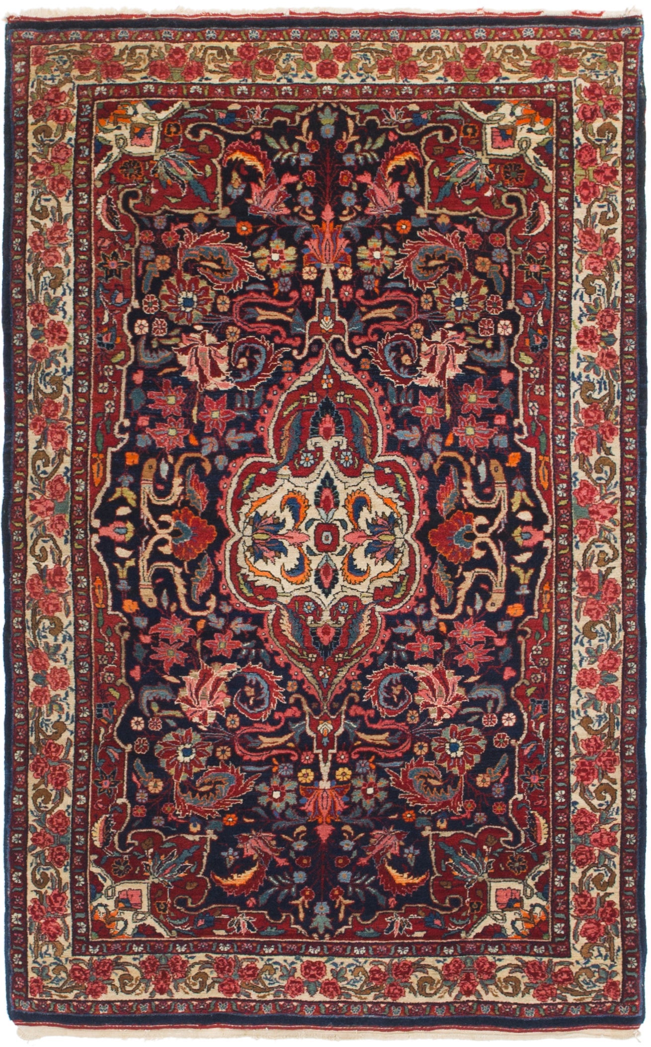3' 9 x 6' 3 Hand Knotted Sarough Oriental Wool Rug