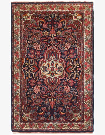 3' 9 x 6' 3 Hand Knotted Sarough Oriental Wool Rug