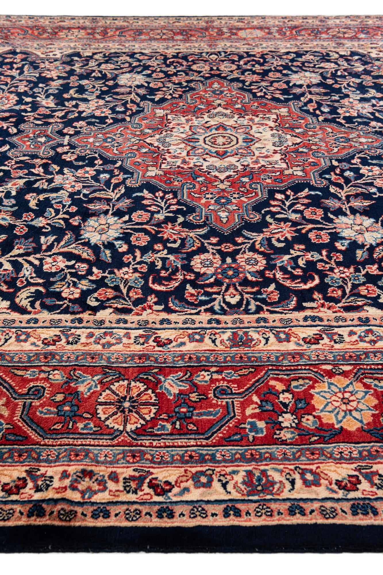 7' 4 x 10' 7 Hand Knotted Sarough Persian Wool Rug