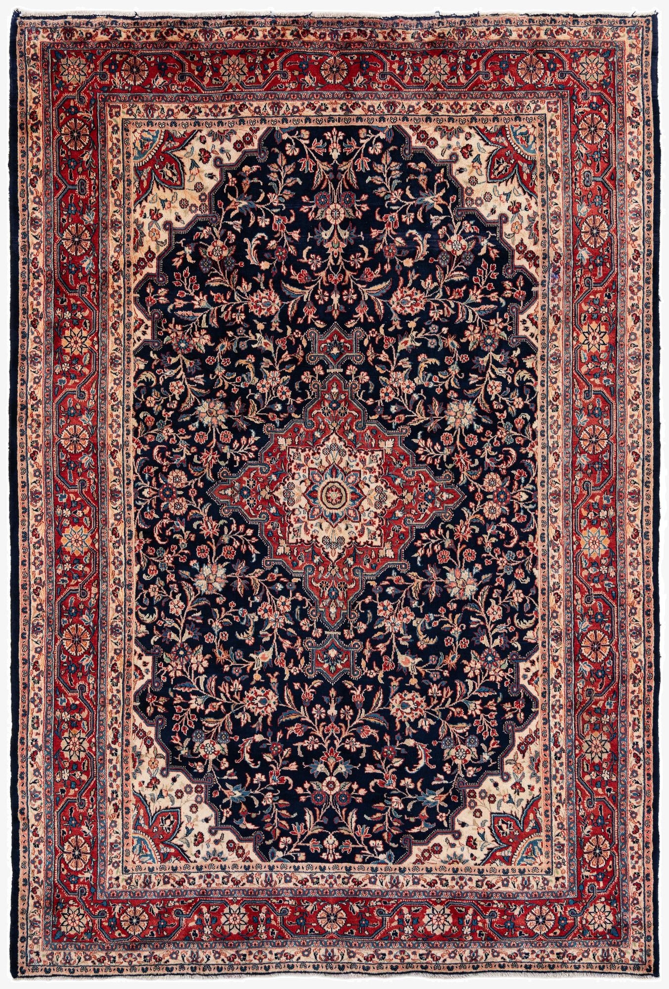 7' 4 x 10' 7  Hand Knotted Sarough Persian Wool Rug