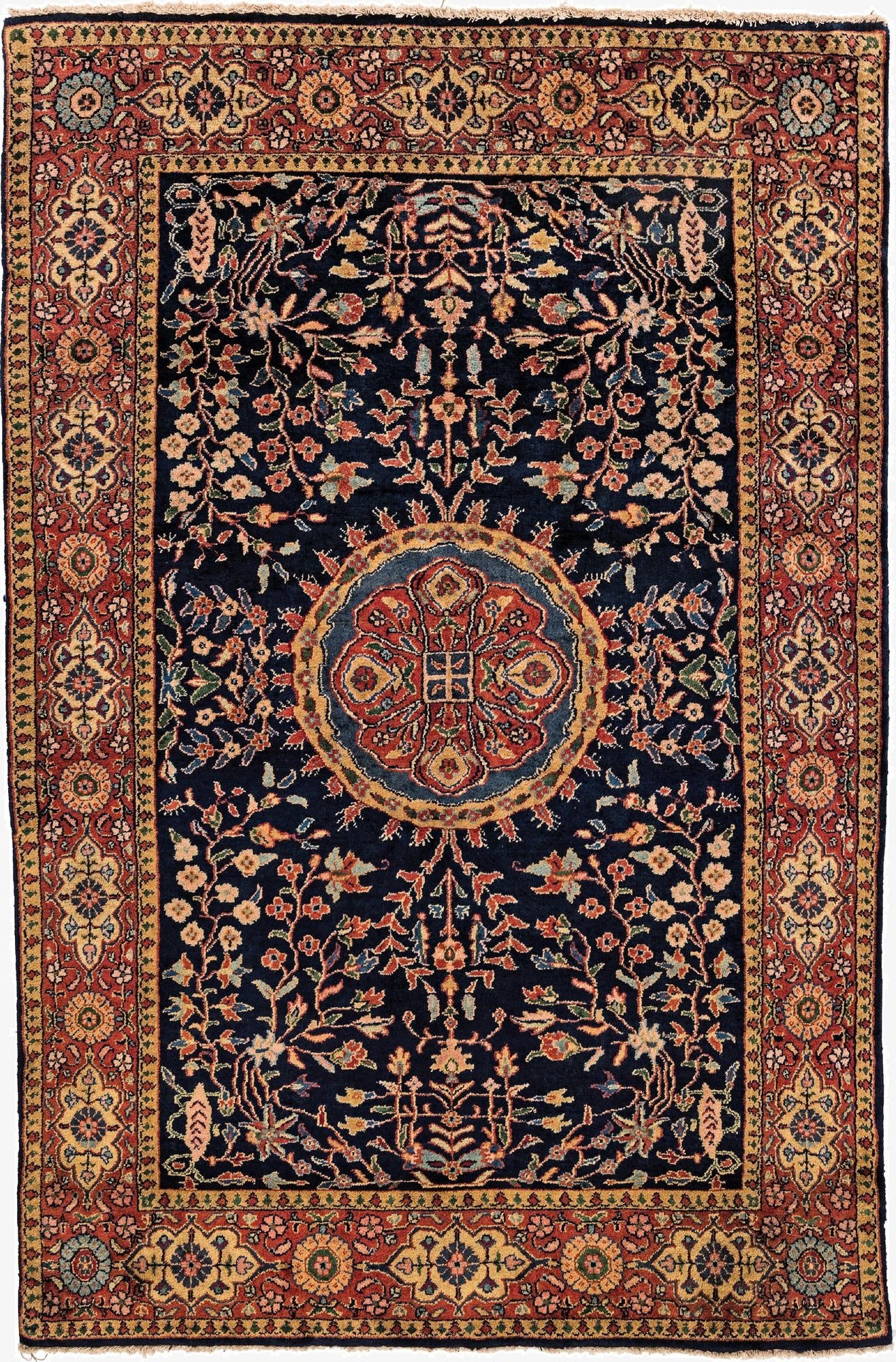 4' x 6'  Hand Knotted Sarough Wool Rug