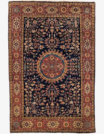 4' x 6' Hand Knotted Sarough Wool Rug