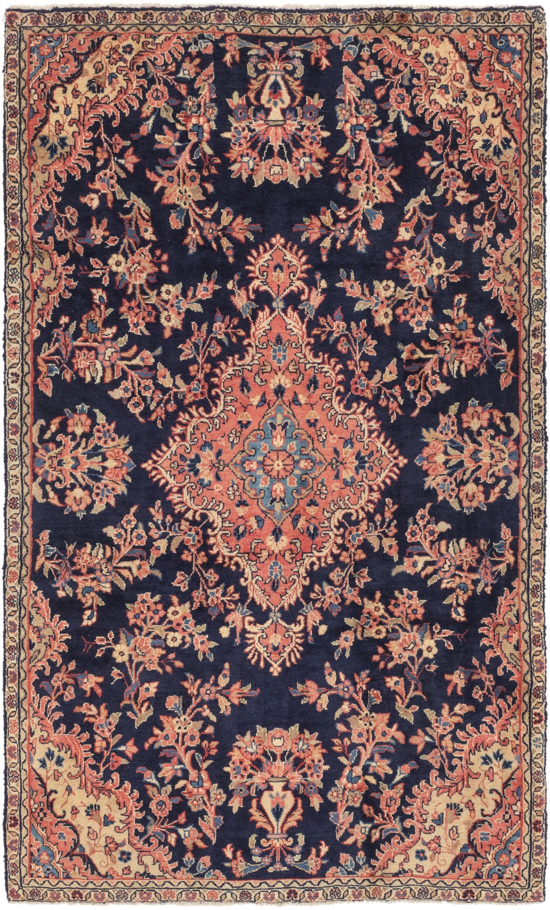 5' 3 x 9' Hand Knotted Shahrbaft Persian Wool Rug