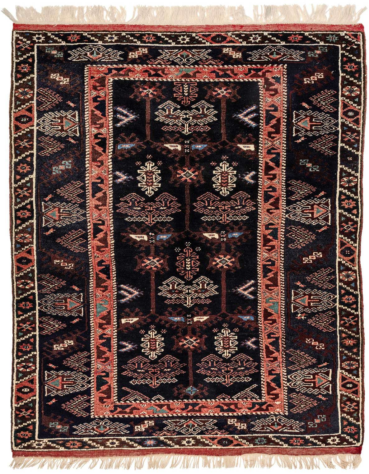 4' x 6' 3 Hand Knotted Shiraz Persian Wool Rug