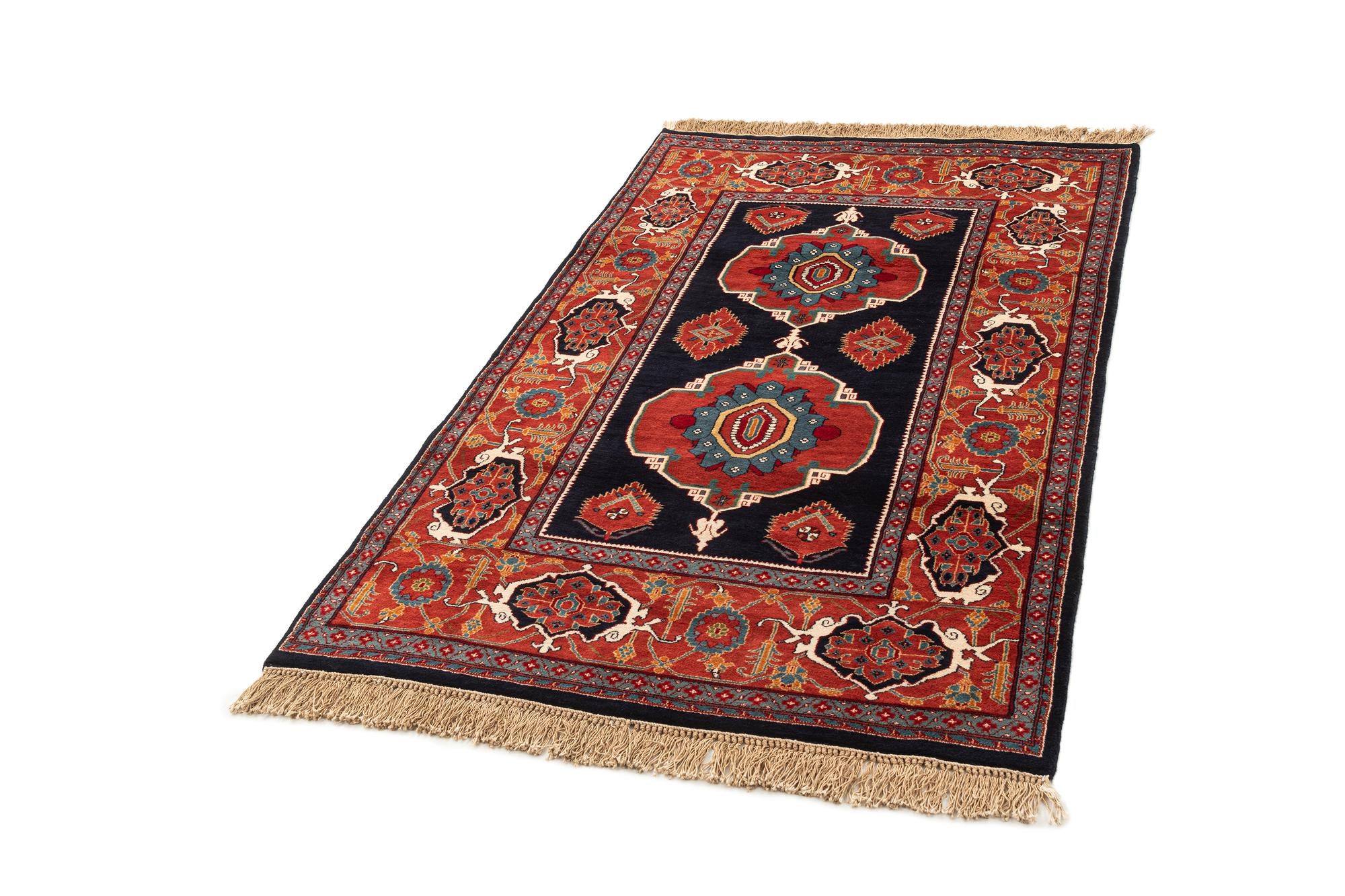 3' 10 x 6' 6 Hand Knotted Shirvan Oriental Wool Rug