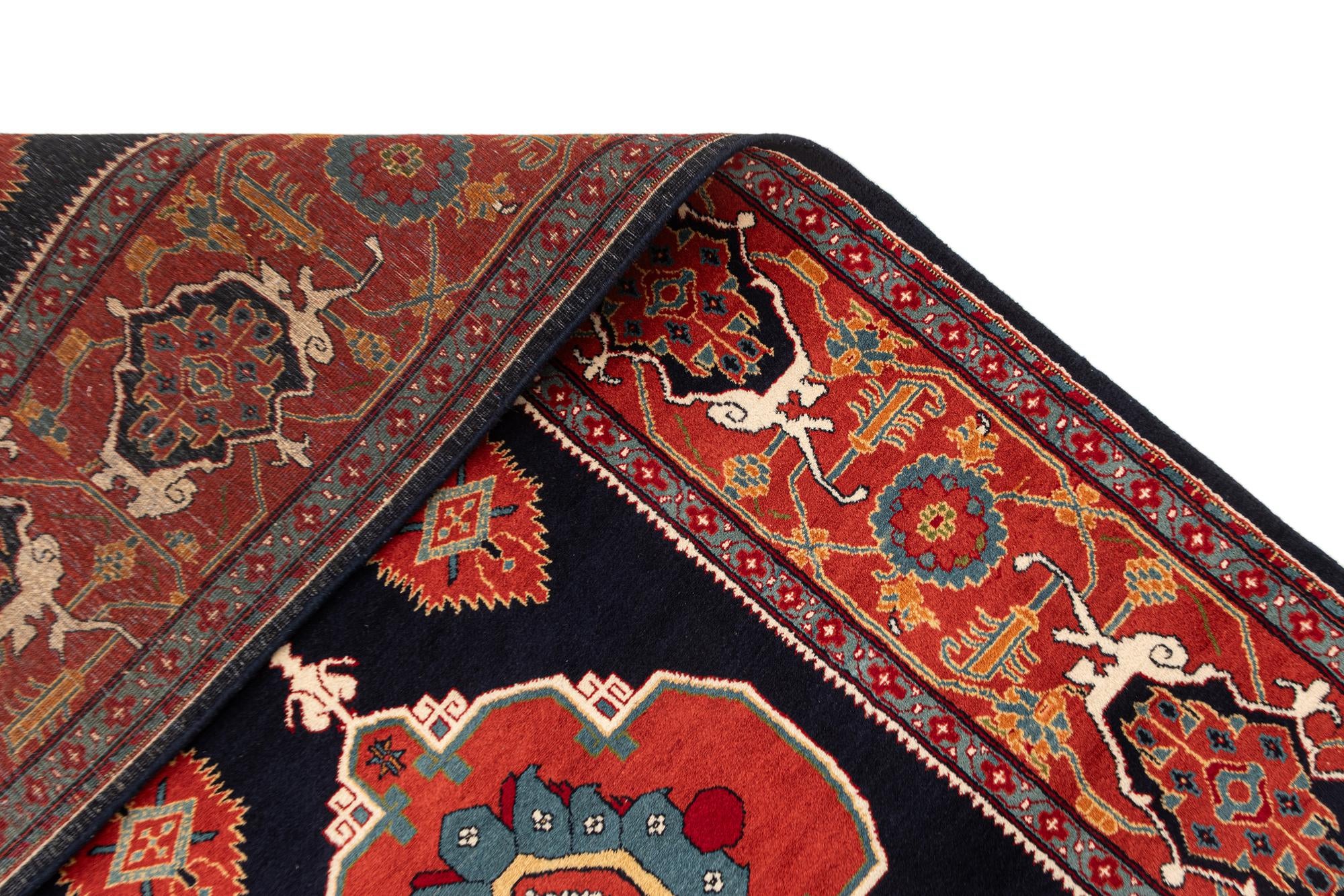 3' 10 x 6' 6 Hand Knotted Shirvan Oriental Wool Rug