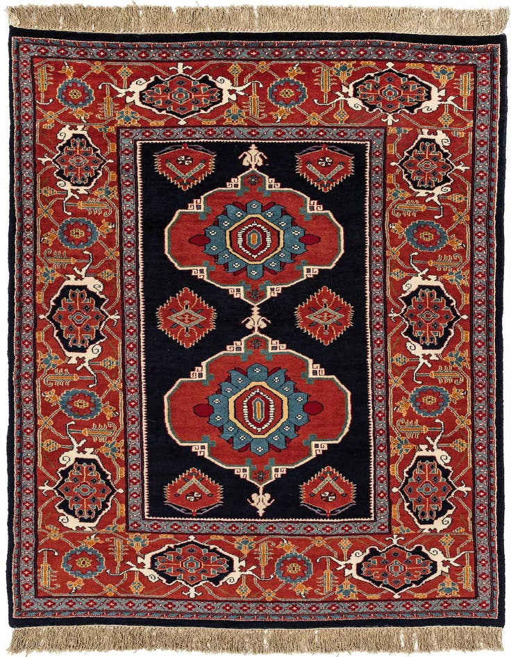 Detail image of 3' 10 x 6' 6 Hand Knotted Shirvan Oriental Wool Rug