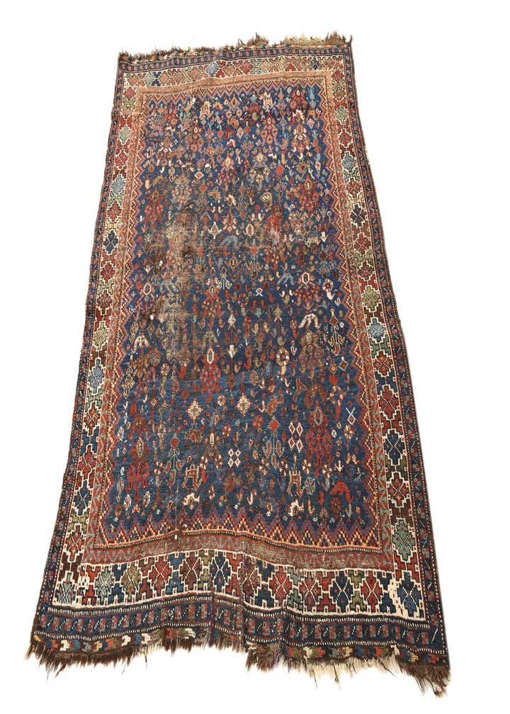 4' 1 x 5' 10 Hand Knotted Shirvan Persian Wool Rug