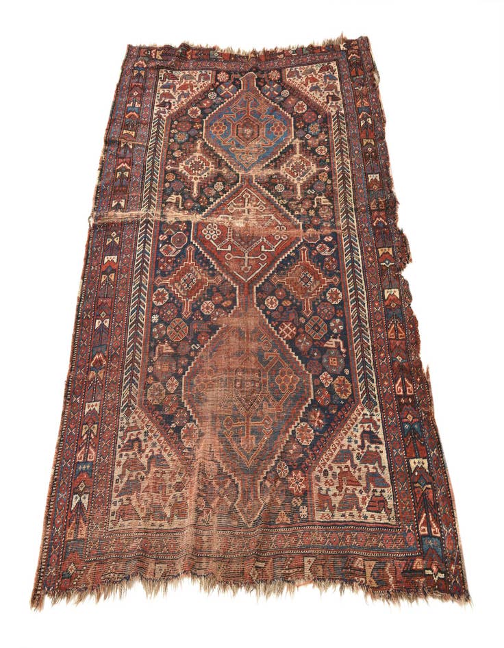 Detail image of 4' 3 x 5'  Hand Knotted Shirvan Persian Wool Rug