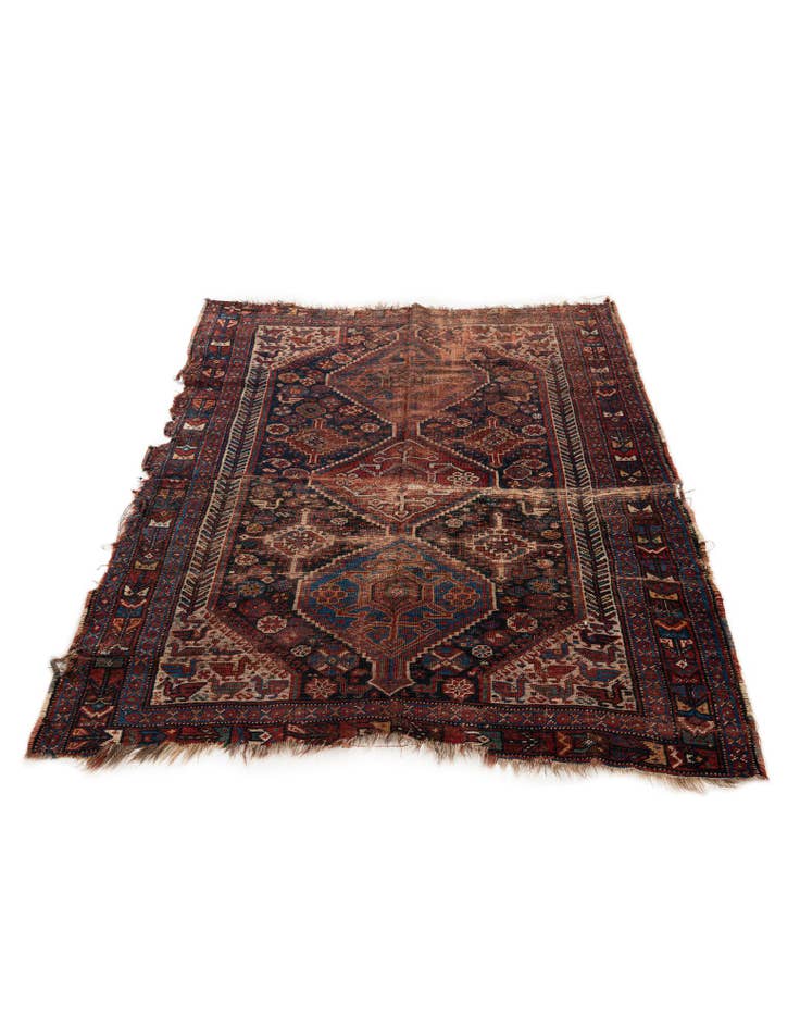 Detail image of 4' 3 x 5' Hand Knotted Shirvan Persian Wool Rug