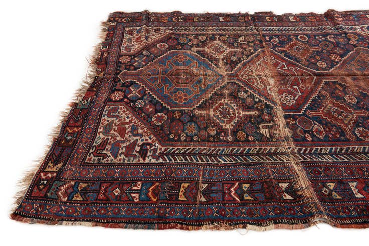 Detail image of 4' 3 x 5' Hand Knotted Shirvan Persian Wool Rug