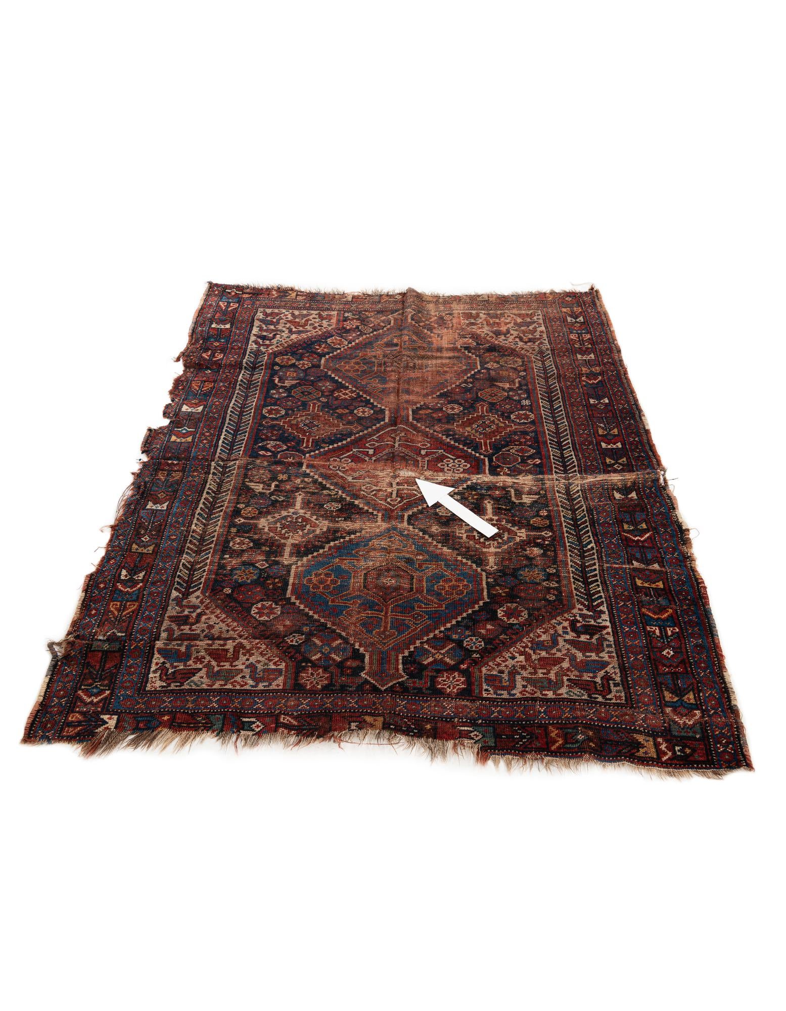 4' 3 x 5' Hand Knotted Shirvan Persian Wool Rug