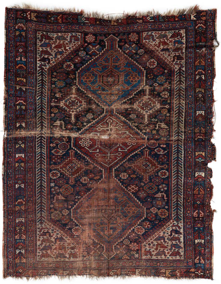 Detail image of 4' 3 x 5' Hand Knotted Shirvan Persian Wool Rug