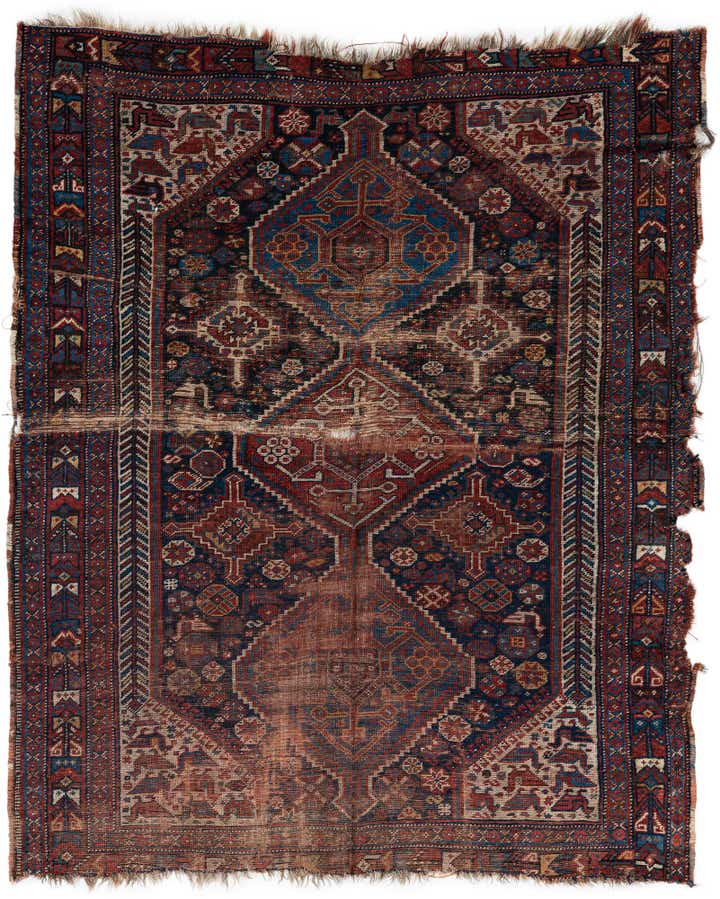 4' 3 x 5' Hand Knotted Shirvan Persian Wool Rug