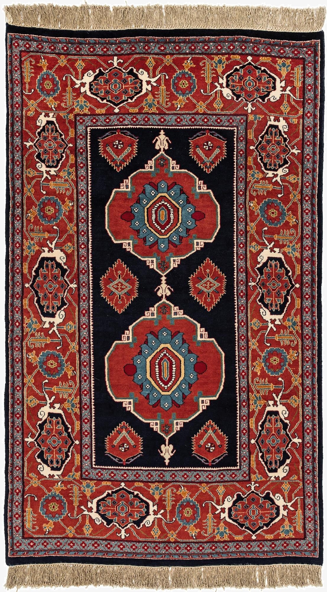 3' 10 x 6' 6  Hand Knotted Shirvan Oriental Wool Rug