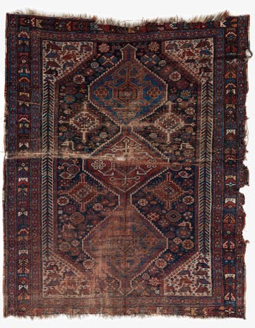 4' 3 x 5' Hand Knotted Shirvan Persian Wool Rug
