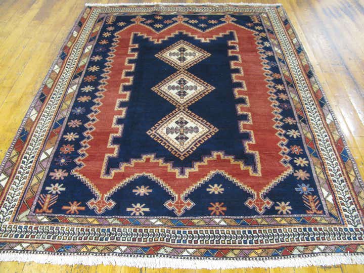 5' 5 x 7' 6 Hand Knotted Sirjan Persian Wool Rug
