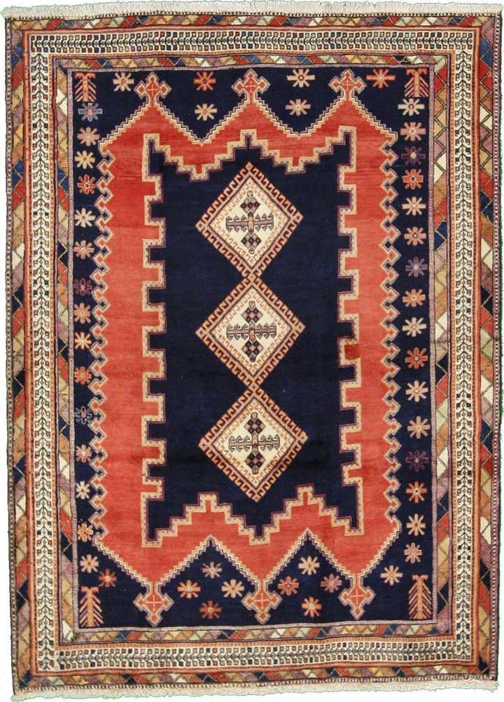 5' 5 x 7' 6 Hand Knotted Sirjan Persian Wool Rug