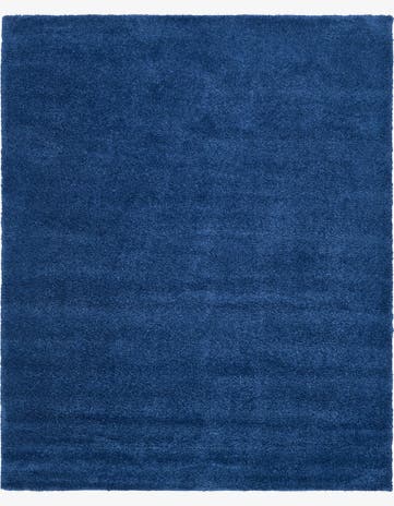 Navy Blue Solid Frieze Rug