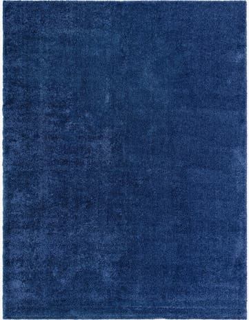 Navy Blue Solid Frieze Rug