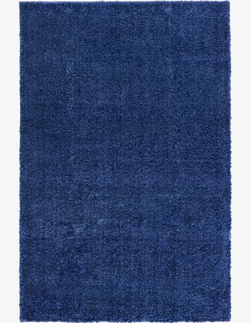 Navy Blue Solid Frieze Rug