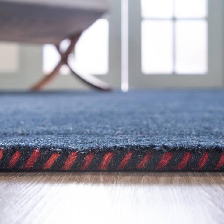 Detail image of 8' 2 x 11' 6 Hand Knotted Solid Gabbeh Wool Rug
