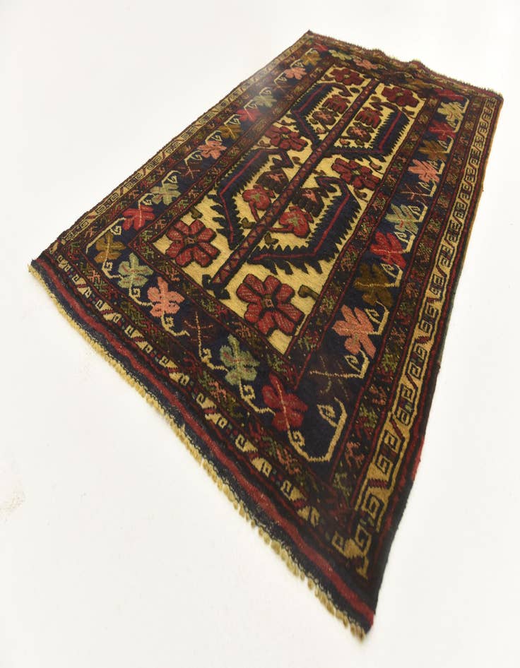 Detail image of 2' 9 x 4' 5  Hand Knotted Sumak Wool Rug