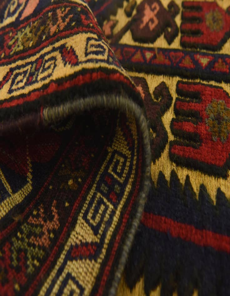 Detail image of 2' 9 x 4' 5  Hand Knotted Sumak Wool Rug
