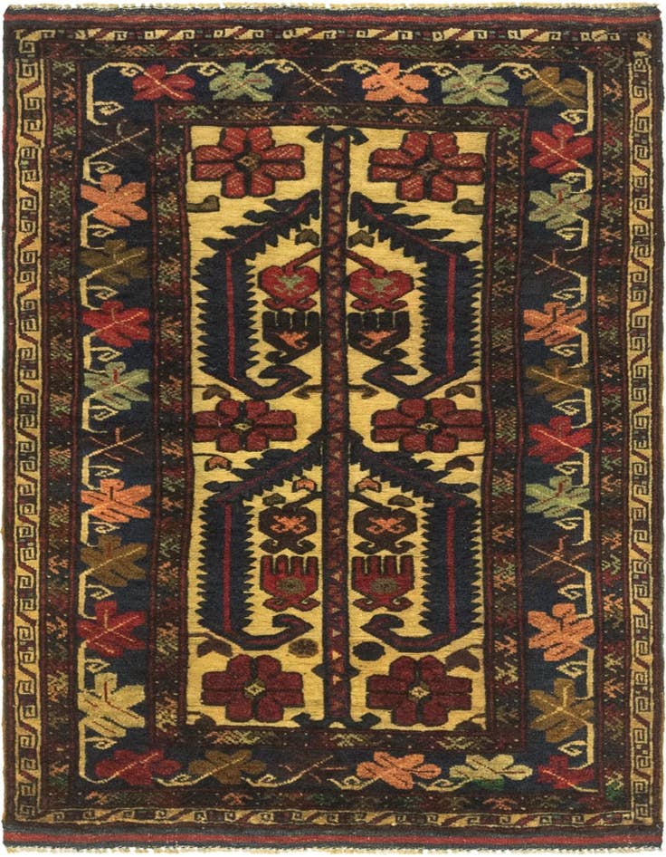 Detail image of 2' 9 x 4' 5 Hand Knotted Sumak Wool Rug