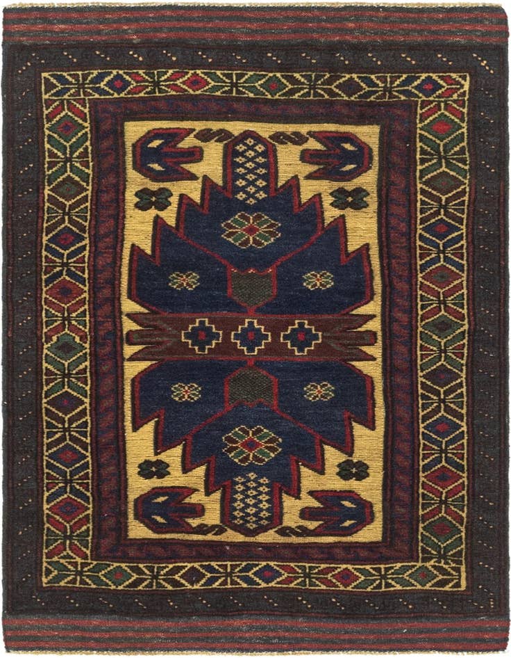 Detail image of 2' 10 x 4' 6 Hand Knotted Sumak Wool Rug