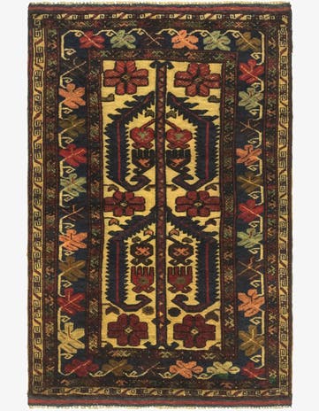 2' 9 x 4' 5 Hand Knotted Sumak Wool Rug