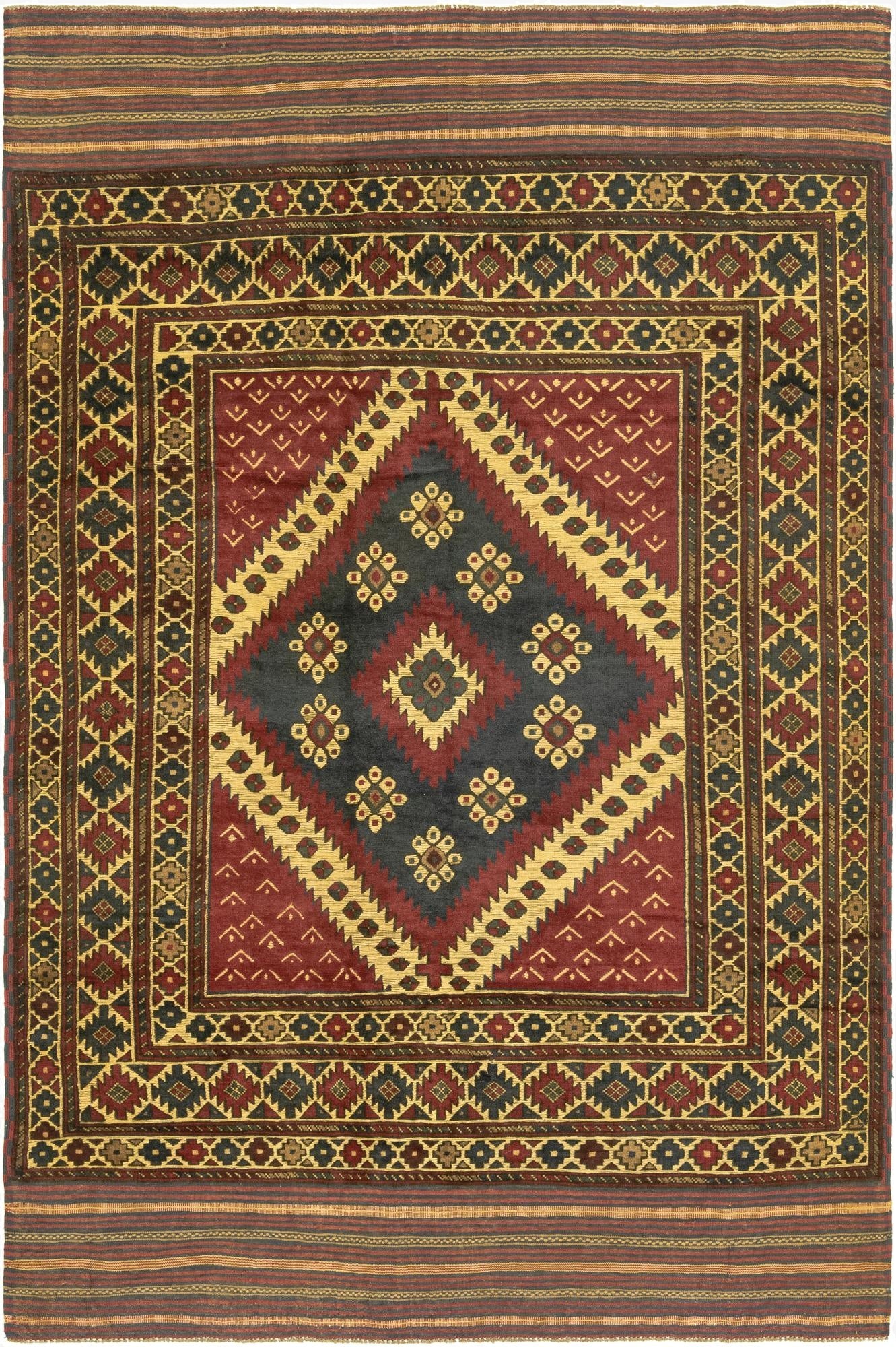6' 1 x 9' 6  Hand Knotted Sumak Wool Rug