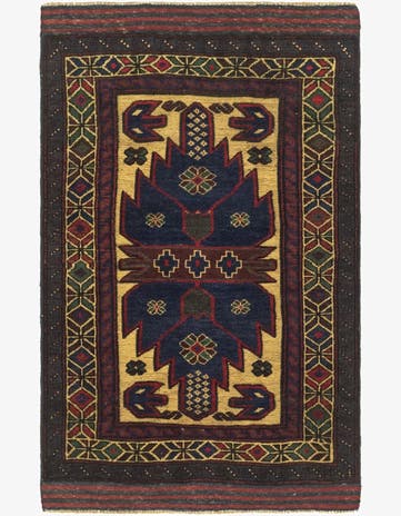 2' 10 x 4' 6 Hand Knotted Sumak Wool Rug